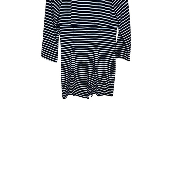 Cabi Womens Jacket Striped Maritime Trench Coat Navy White Stretch #5151 Medium - Picture 10 of 10